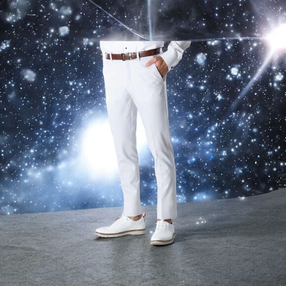 MARK OF DISTINCTION WHITE EURO SLIM FIT PANT. SIZE 36-37L. - Picture 1 of 10